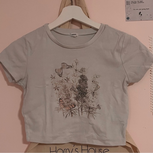 Garage Butterfly Flower Baby Tee - Picture 1 of 2